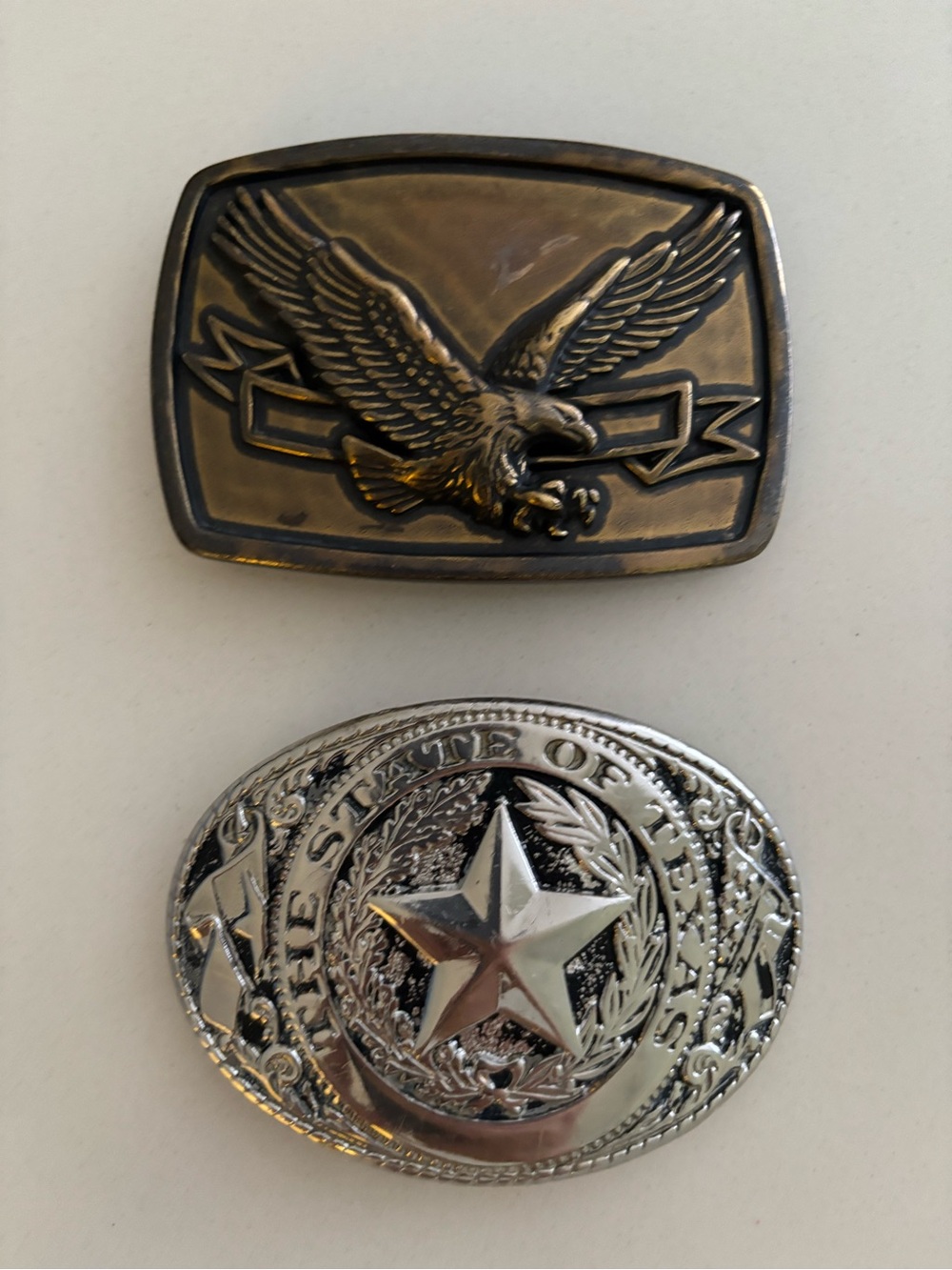 2 Vintage-Style Brass Belt Buckle - Brown Brass Finish